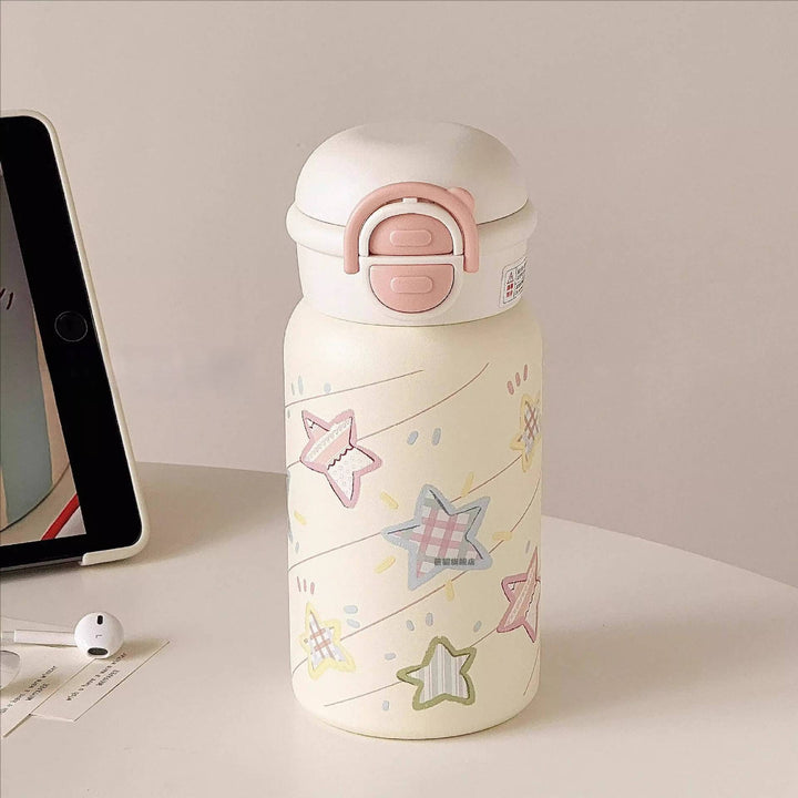 Ladies Insulated Drinking Bottle with Secure Click Closure and Charming Animal Design Bowlift