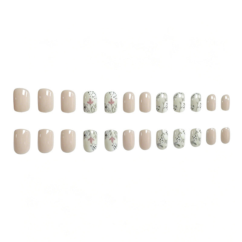 Elegant Floral Art Press-On Nails Bowlift