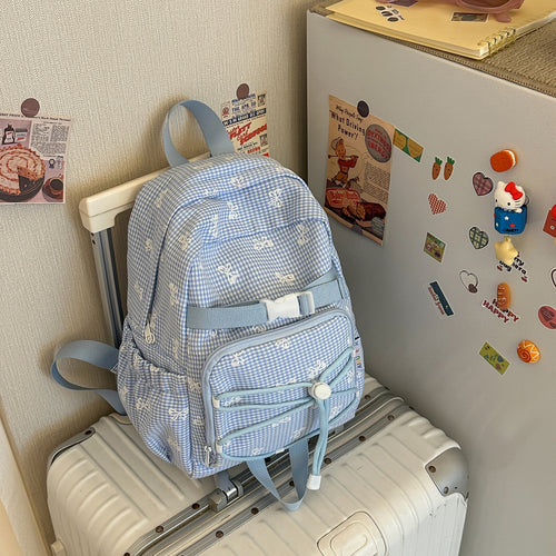 Playful Gingham Print Daypack