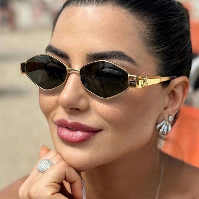 Women's hexagonal designer sunglasses with innovative metal frame Bowlift