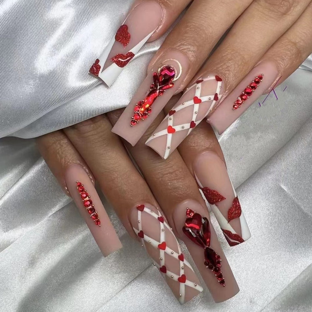 Artificial nails with floral and geometric designs Bowlift