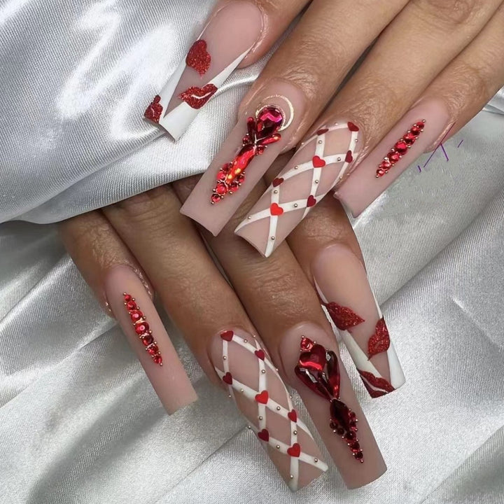 Artificial nails with floral and geometric designs Bowlift
