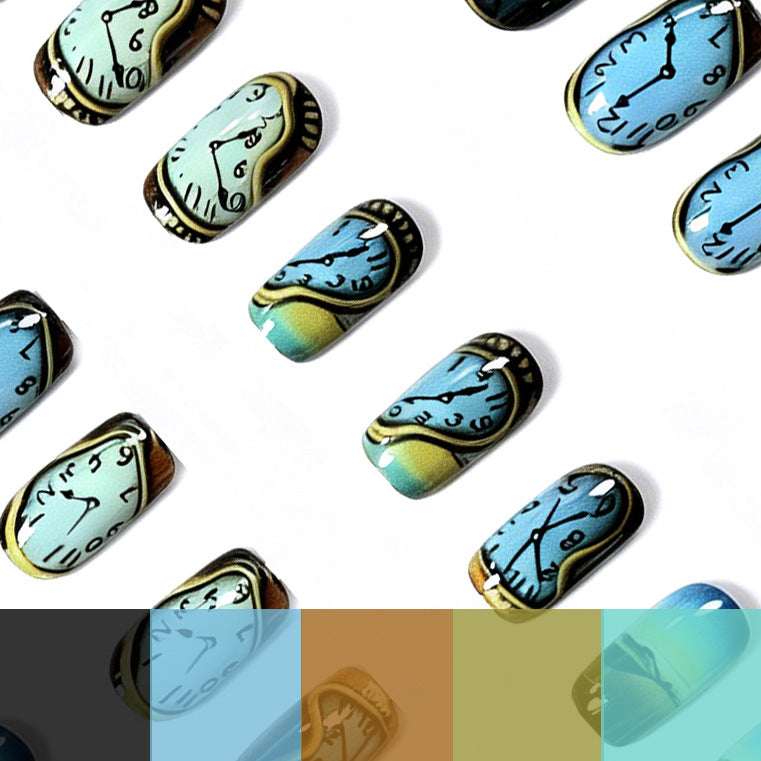 Artistic Time-Themed Nail Art Bowlift