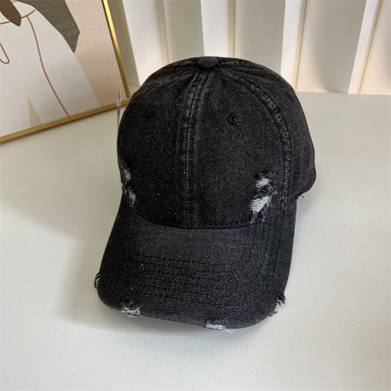 Women's Distressed Denim Baseball Cap Bowlift 1784083631
