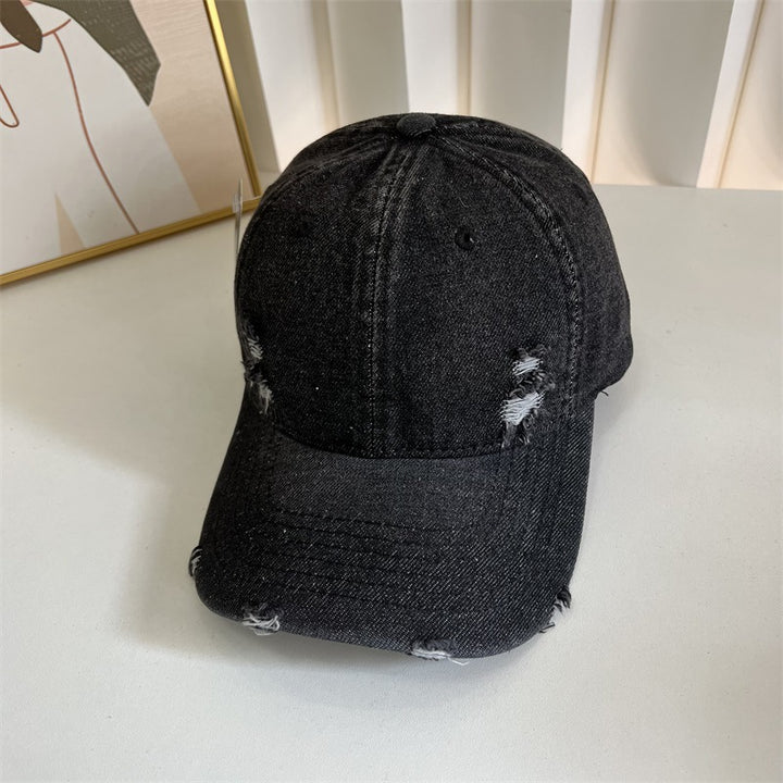 Women's Distressed Denim Baseball Cap Bowlift 1784083631