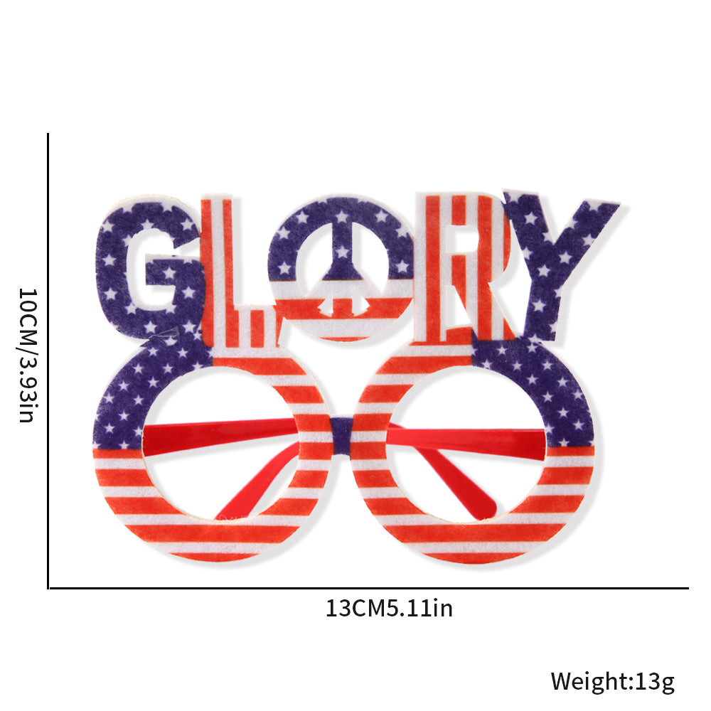 Unisex nan novelty hand-shaped patriotic party eye glasses with finger-frame design Bowlift