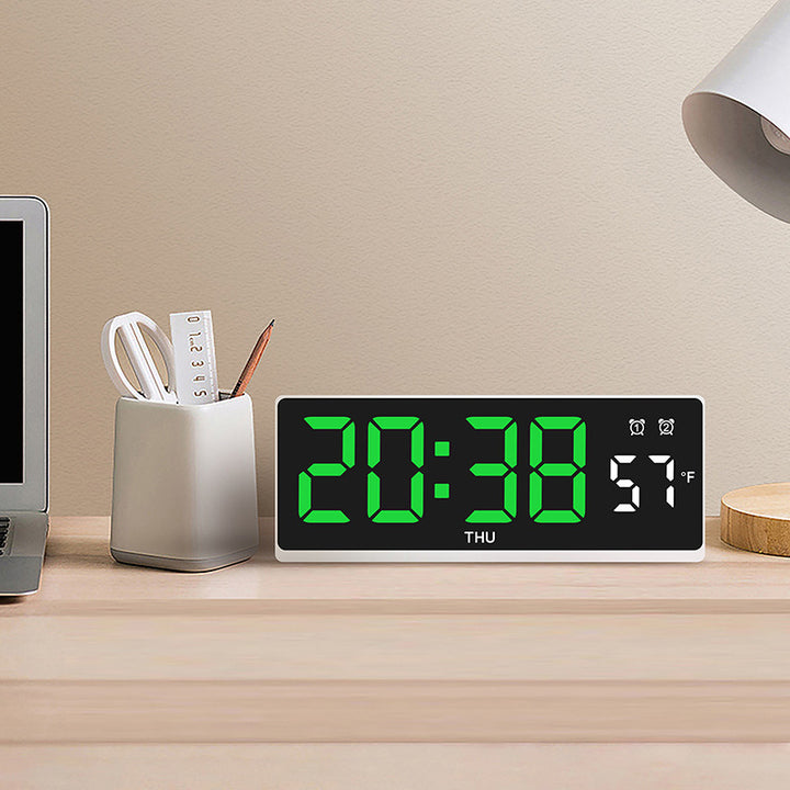 Digital alarm clock with large LED display and weather forecast Bowlift