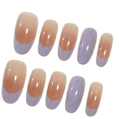 Elegant French Tip Press-On Nail Set Bowlift