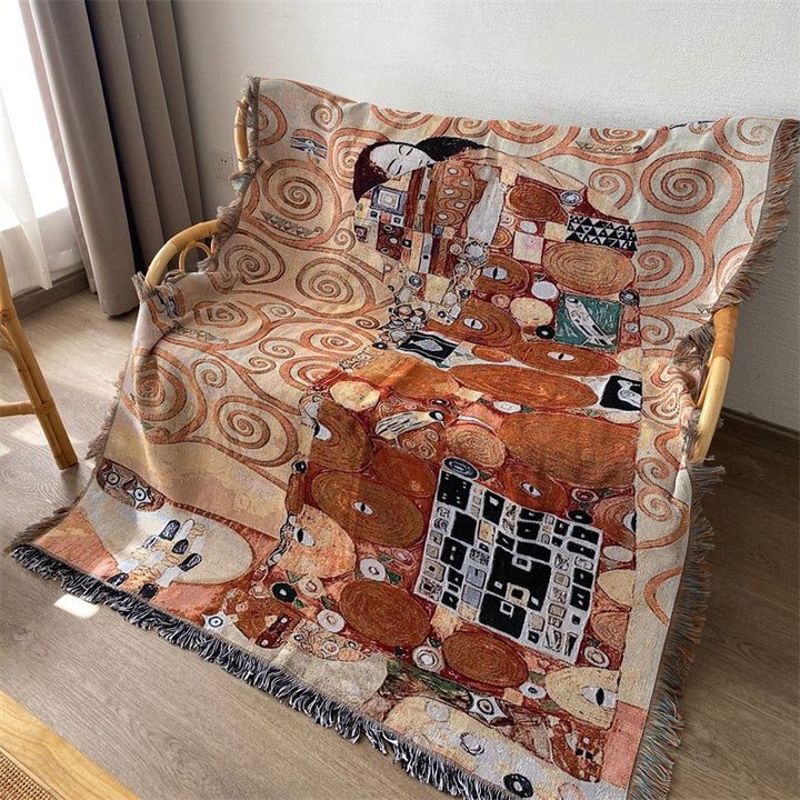 Artistic Fringed Throw Blanket