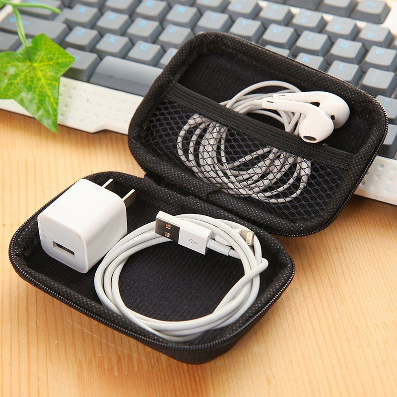 Compact Hard Shell Zippered Electronics Accessory Case Bowlift