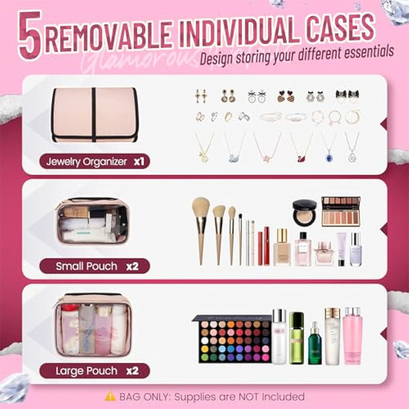 Cosmetic Organizer Backpack with Multiple Compartments Bowlift