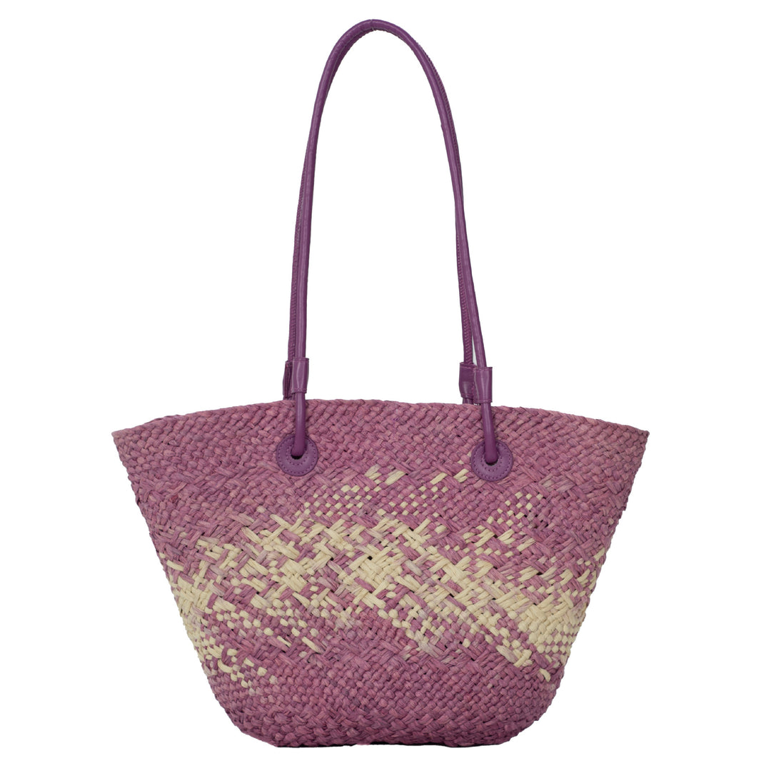 Elegant Rattan-Style Handbag with Double Handle Bowlift