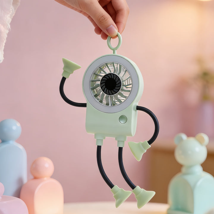 Women's creative table fan with LED lighting and flexible design Bowlift