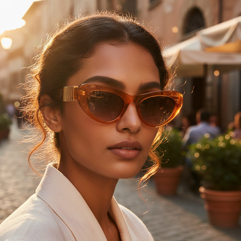 Women's Designer Sunglasses with Luxurious Metal Frame and Stylish Decorations Bowlift