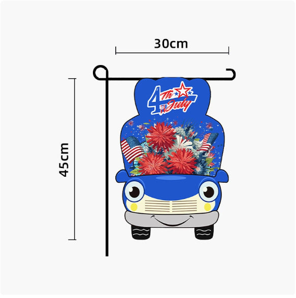 Unisex nan patriotic outdoor decorative gnome garden flag with pole sleeve Bowlift