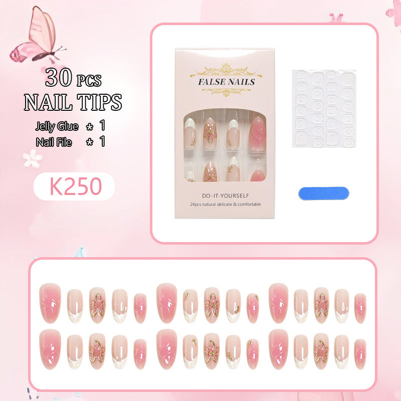 Artificial nails with delicate floral design Bowlift