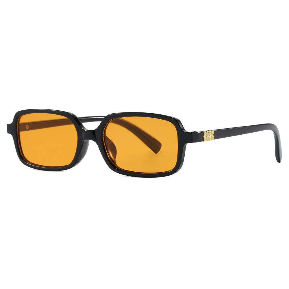 Women's fashionable square glasses with elegant plastic frame and gold accents Bowlift