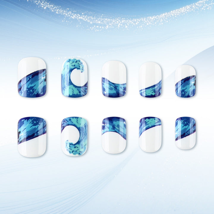 Artistic Ocean Wave Nail Art Set Bowlift