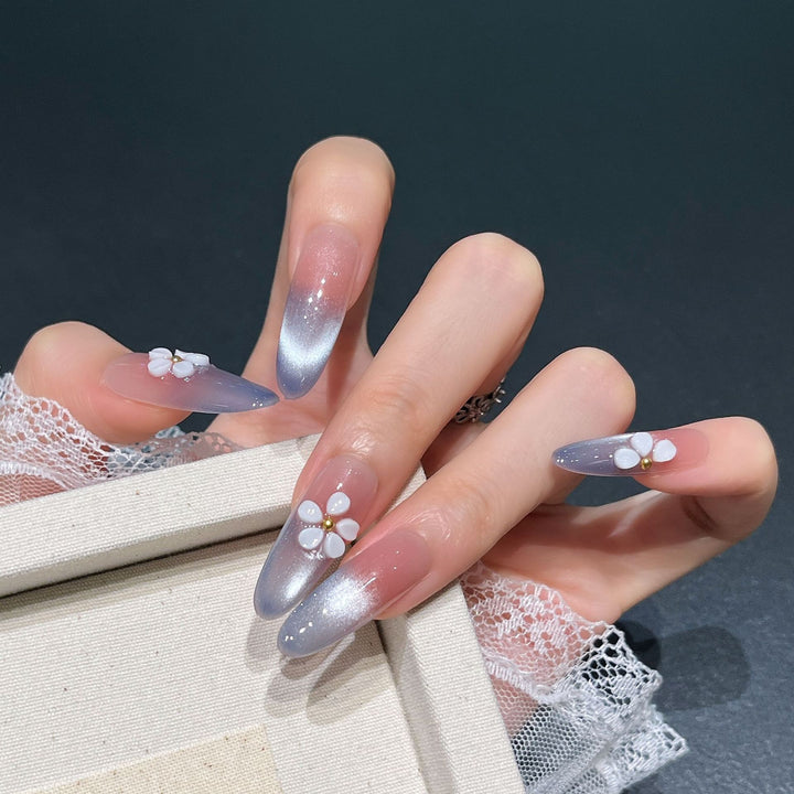 Elegant Floral 3D Press-On Nail Extensions Bowlift
