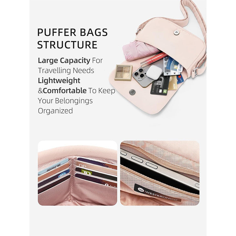 Fashionable Crossbody Bag with Quilted Surface Bowlift