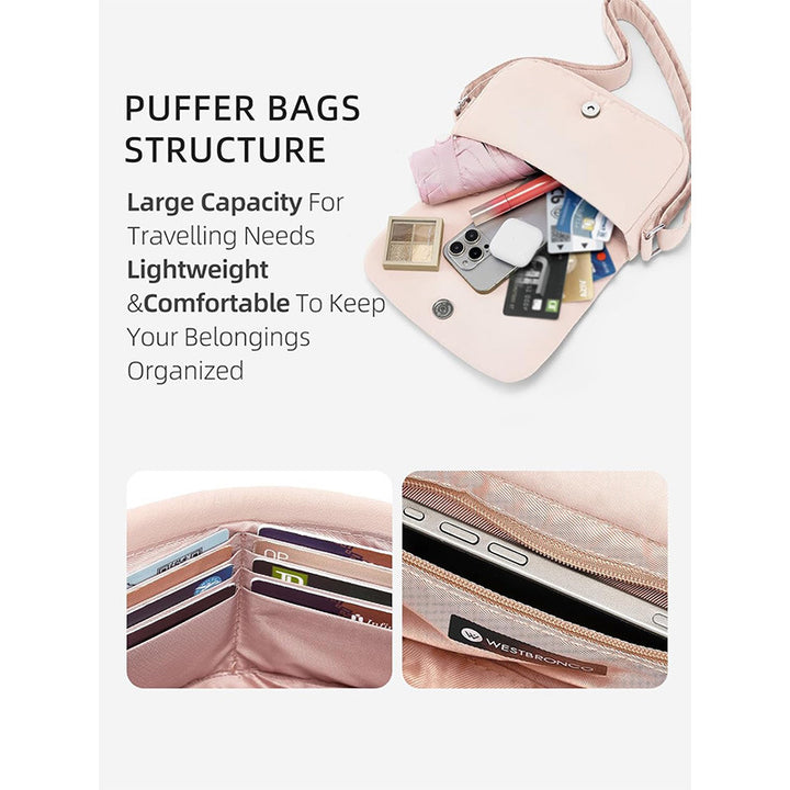 Fashionable Crossbody Bag with Quilted Surface Bowlift