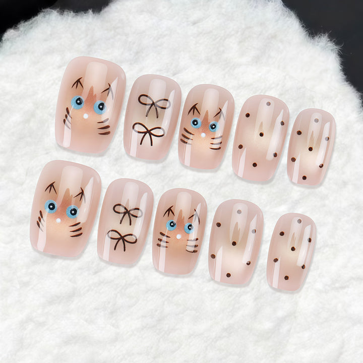 Playful Character Press-On Nails Bowlift