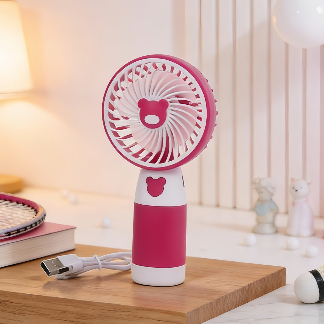Ladies Portable Mini USB Fan with Animal Lion Design Bowlift