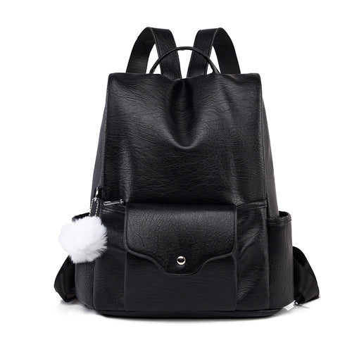 Versatile Casual Faux Leather Backpack