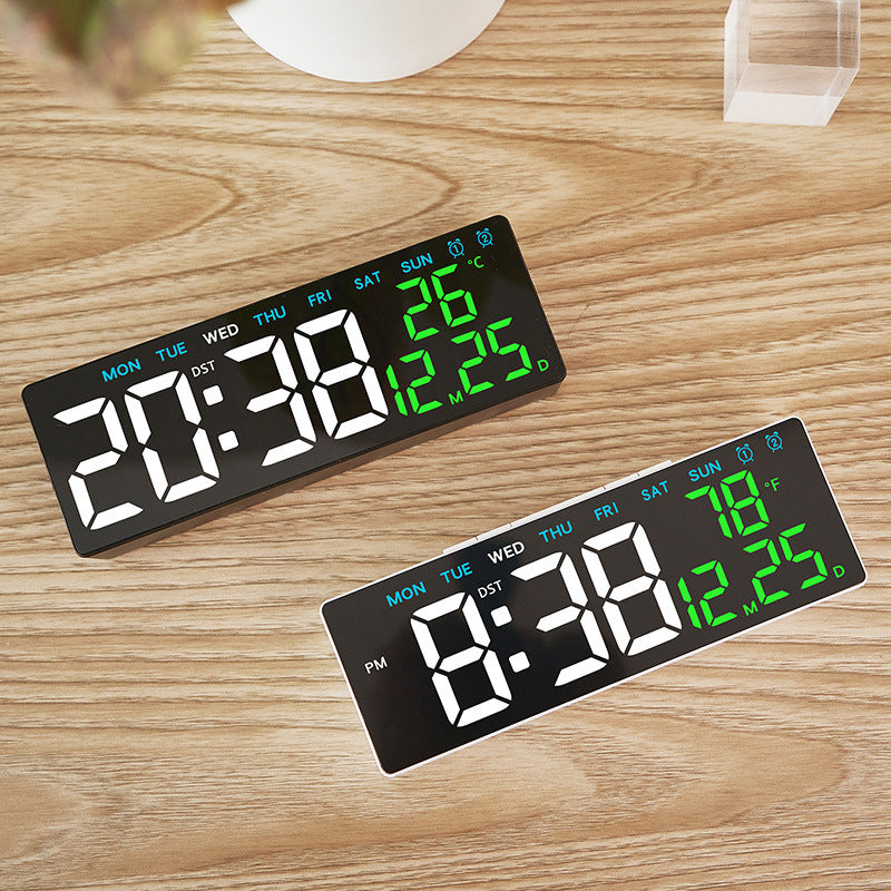 Digital weather alarm clock with large LED display and temperature display Bowlift