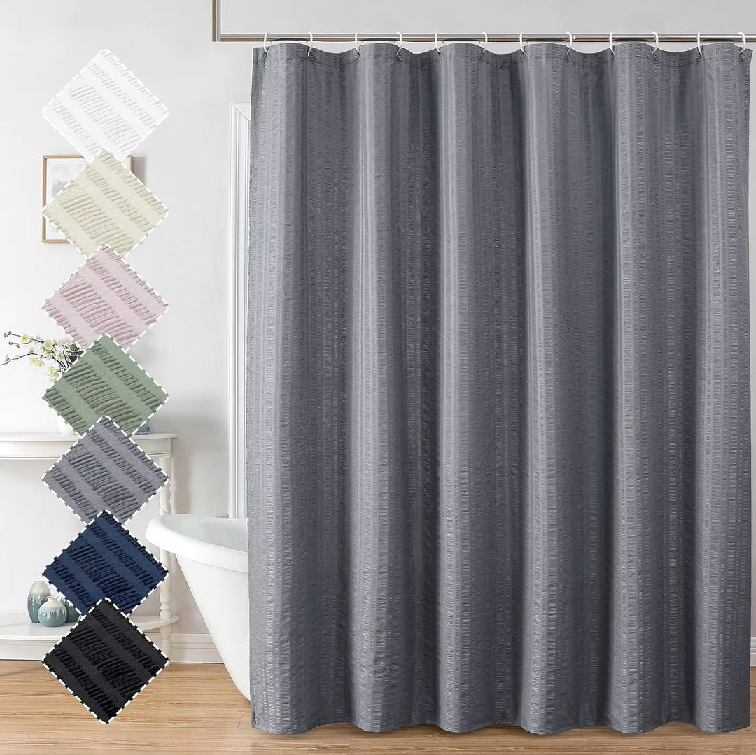 Premium Textured Shower Curtain Bowlift