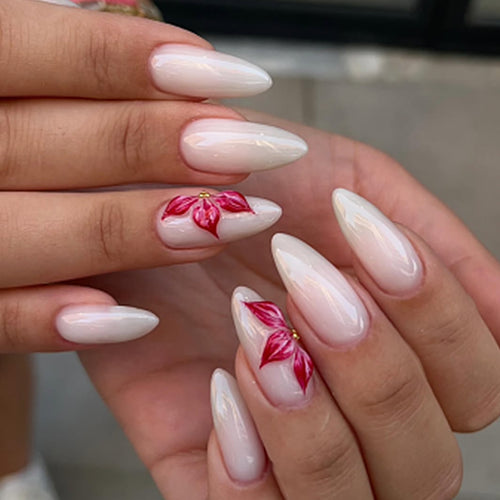 Artistic Floral Nail Decorations Bowlift