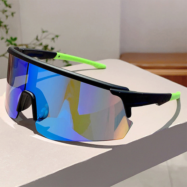 Unisex nan sporty performance sunglasses with continuous visor lens and shatterproof polycarbonate lens Bowlift