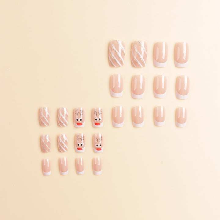 Festive Themed Character Press-On Nail Art Bowlift