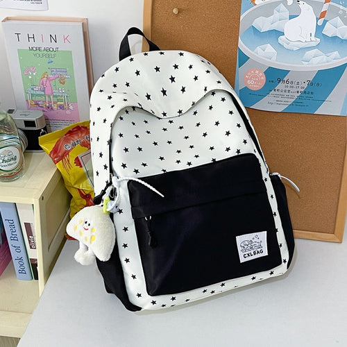 Star-Patterned Casual Backpack