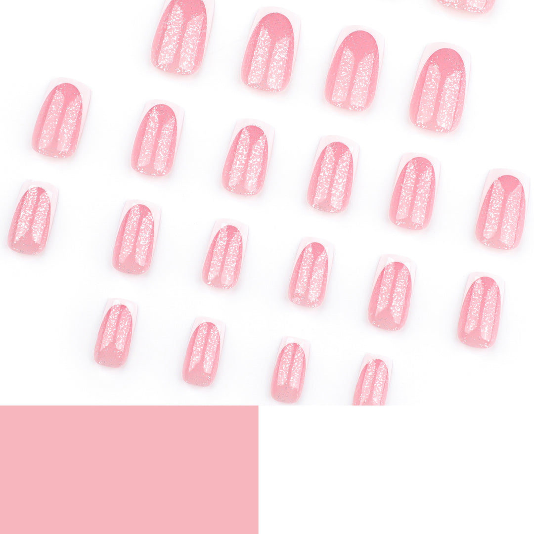 Artful nail decorations with glitter and French tip Bowlift