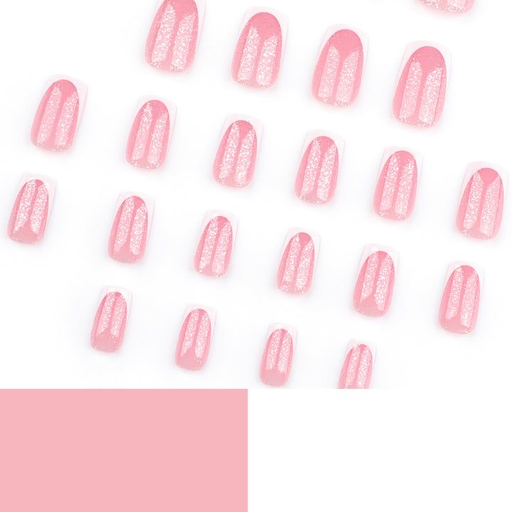 Artful nail decorations with glitter and French tip Bowlift