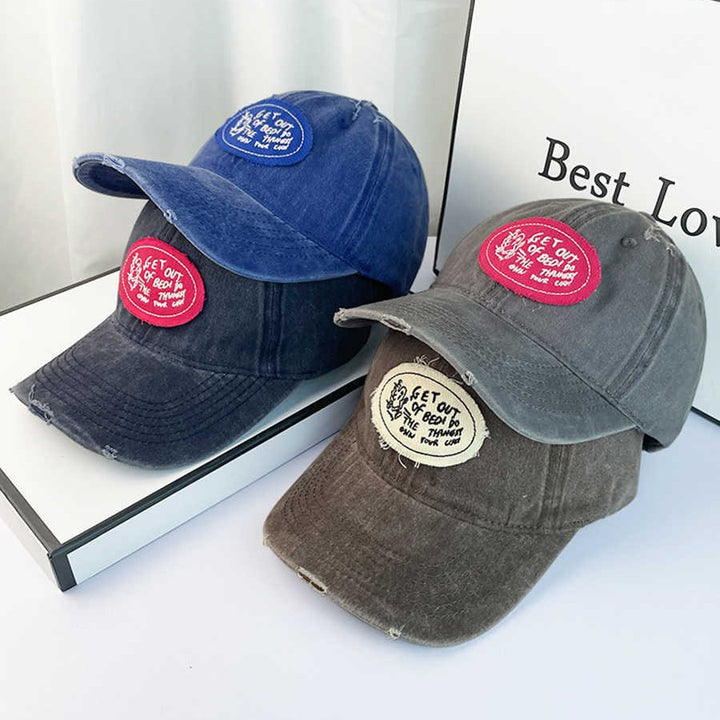 Women's Casual Distressed Cotton Baseball Cap Bowlift