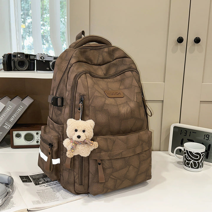 Multi-Functional Textured School Backpack