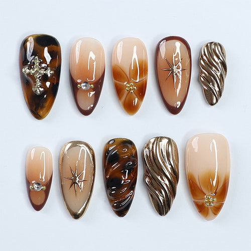 Artistic Decorative Press-On Nail Set Bowlift