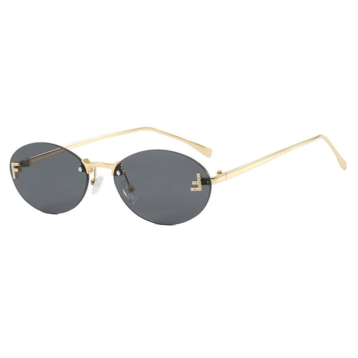 Women's fashionable sunglasses with elegant, round lenses and delicate metal frame Bowlift