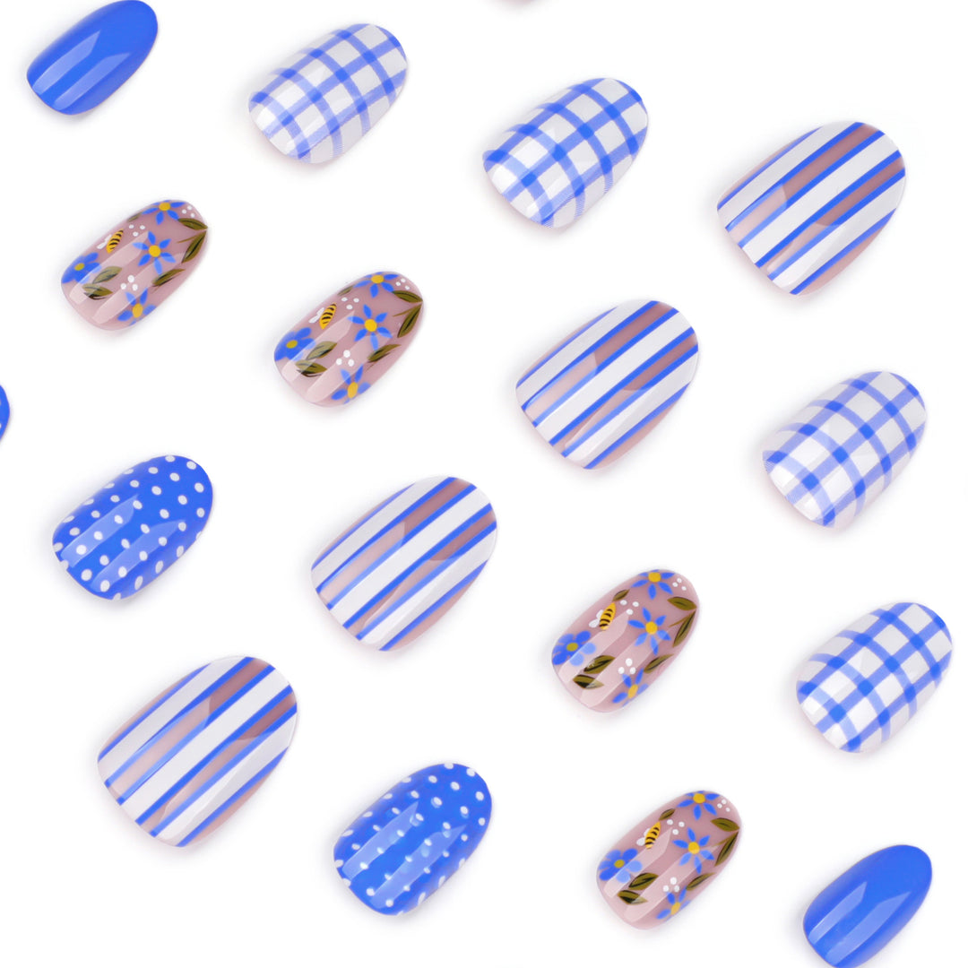 Artful Nail Art with Floral and Geometric Designs Bowlift