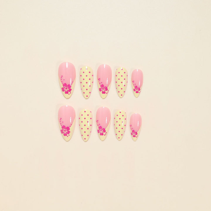 Elegant Floral Stiletto Nail Art Tips Bowlift