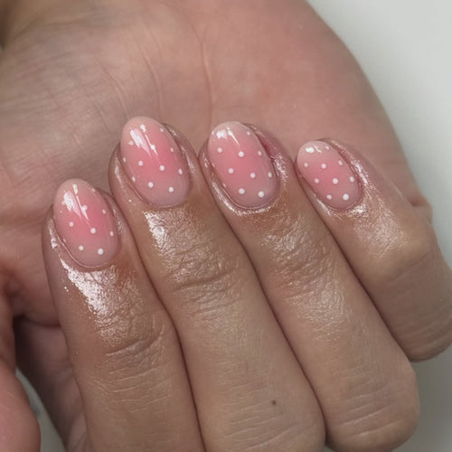 Artful nail art in soft ombre look with dots Bowlift