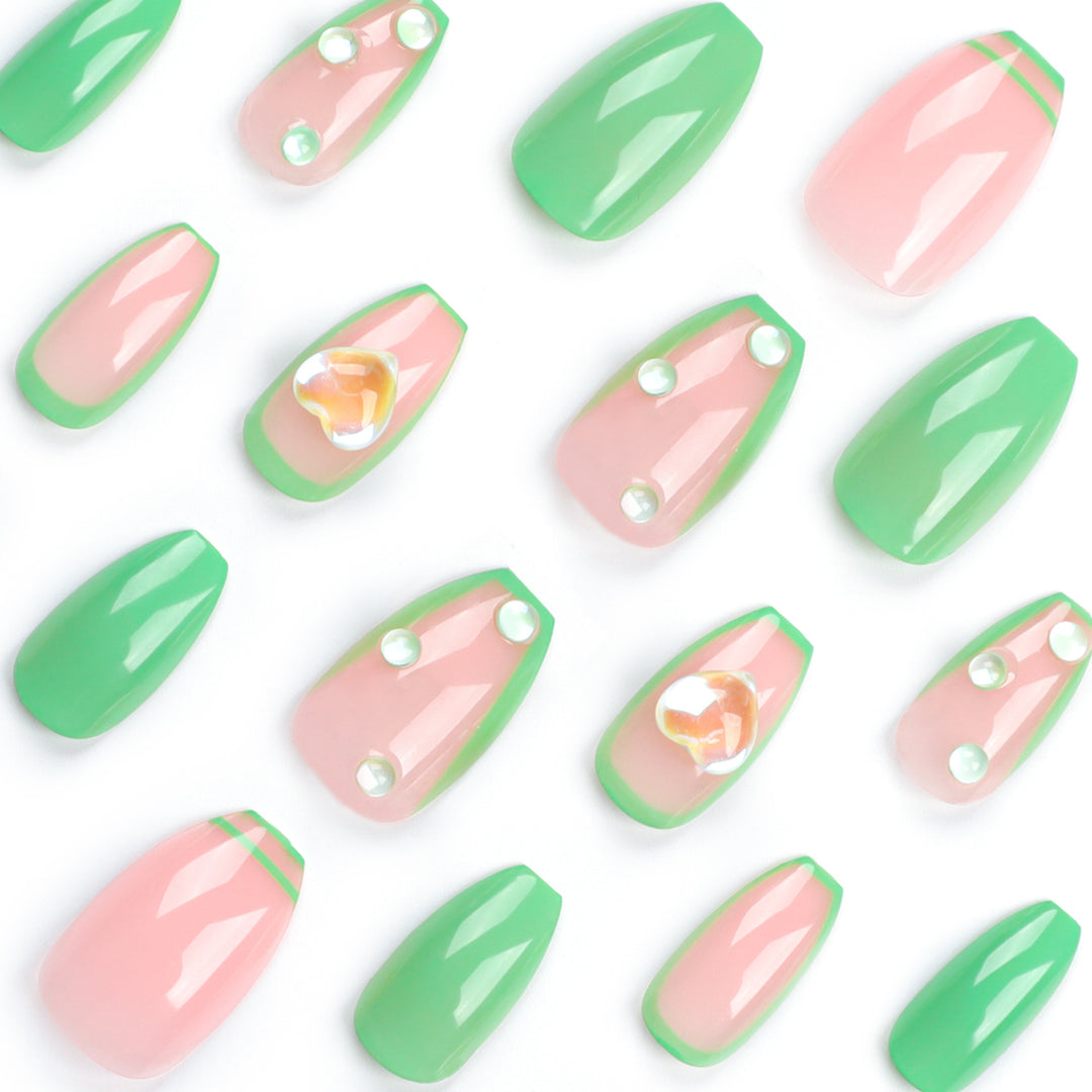 Creative Nail Art with Glitter and Heart Decorations Bowlift