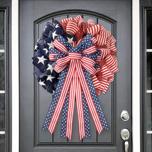Unisex nan long Decorative Bow for Door Wreath and Wall Mount with Layered Loops Bowlift