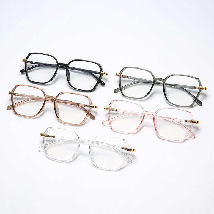 Ladies fashionable square reading glasses with golden accents Bowlift