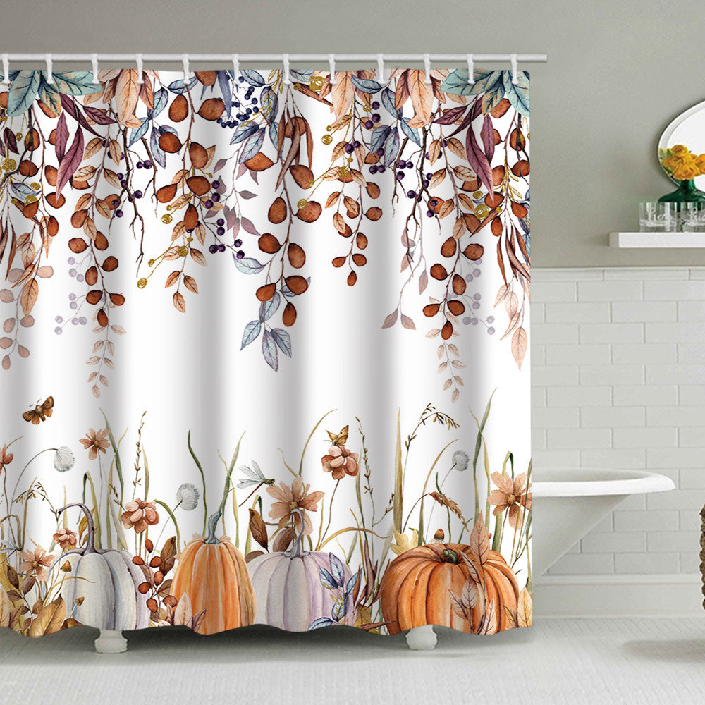 Artistic Pumpkin Print Shower Curtain Bowlift