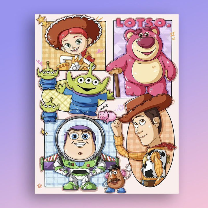 Cartoon Character Sticker Art Print Bowlift