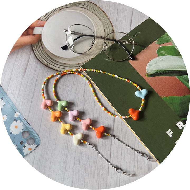 Colorful Heart Beaded Eyewear Chain Bowlift