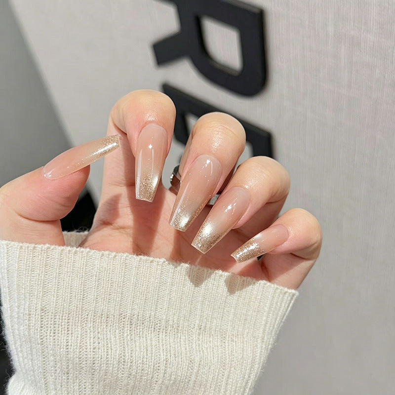 Elegant Glittery Acrylic Nail Extensions Bowlift